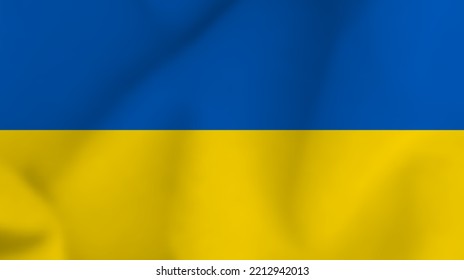 Ukrainian national flag. Waving flag of Ukraine. Vector illustration