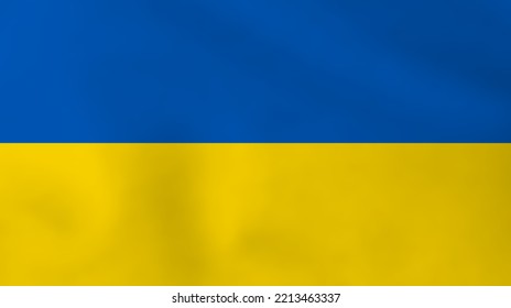 Ukrainian national flag. Waving flag of Ukraine. Vector illustration