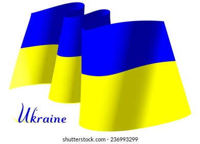 Ukrainian National Flag.Editable Vector Illustration. Vector EPS and High Resolution JPG Files Include