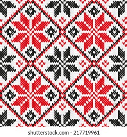 Ukrainian national pattern. Knitted, related, seamless texture