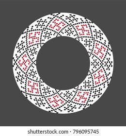 Ukrainian national round pattern, vector