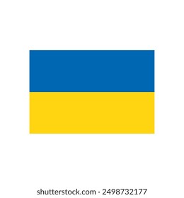 Ukrainian National Vector Flat Flag Symbol. Support Ukraine to Stop the War.