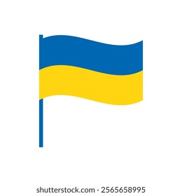 Ukrainian National Vector Flat Flag Patriotic Symbol. Support Ukraine to Stop the War.	