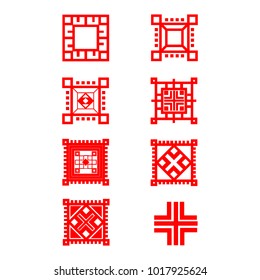ukrainian orbametal frames. Canvas folk symbols
