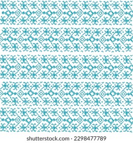Ukrainian ornament in boho style, boho vintage pattern seamless repeat vintage decor textile design organic hand made batik modern and trendy boho print blue, Ikat tie dye