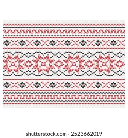 Ukrainian ornament. Imitation of knitted fabric. Vector illustration. Can be used for backgrounds, patterns, covers, souvenirs, clothing, textiles and other layouts.