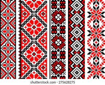 Ukrainian ornaments set
