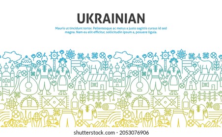 Ukrainian Outline Concept. Vector Illustration of Outline Design.