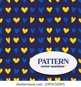 Ukrainian patriotic pattern with yellow-blue hearts