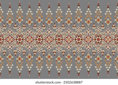 Ukrainian pattern.Slavic ornament pattern.geometric ethnic oriental pattern on  grey background vector illustration.Aztec style,abstract background.design for texture,fabric,clothing,decoration,saree.