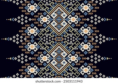 Ukrainisches Muster.Slawisches Ornament-Muster.geometrisches ethnisch-orientalisches Muster auf schwarzem Hintergrund, Vektorgrafik.Aztekischer Stil,abstrakter Hintergrund.Design für Textur,Stoff,Kleidung,Dekoration.
