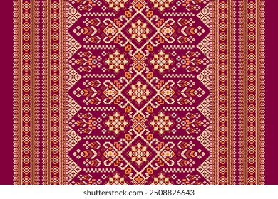 Padrão ucraniano.Padrão de ornamento eslavo.padrão étnico oriental geométrico no fundo rosa vetor ilustration.Aztec estilo,fundo abstrato.design para textura,tecido,roupas,decoração,impressão.