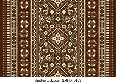 Ukrainian pattern.Slavic ornament pattern.geometric ethnic oriental pattern,cross stitch background vector illustration.Aztec style,abstract background.design for texture,fabric,clothing,decoration.