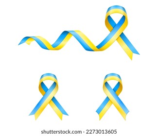 ukrainian ribbon in yellow blue colors according to the color of the flag of ukraine vector illustration isolated on white background