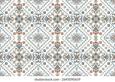 Motif harmonieux ukrainien, motif harmonieux oriental ethnique géométrique, motif harmonieux slave, Illustration vectorielle, arrière-plan abstrait.conception pour texture, tissu, vêtements, décoration, impression de blocs, carrelage.