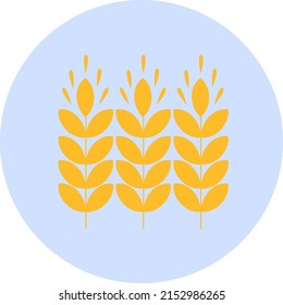 Ukrainian symbol wheat, blue yellow color theme. Icon vector. The concept of peace in Ukraine. Illustration for design and web. Ukraine simple art. No war. Stand with Ukraine.