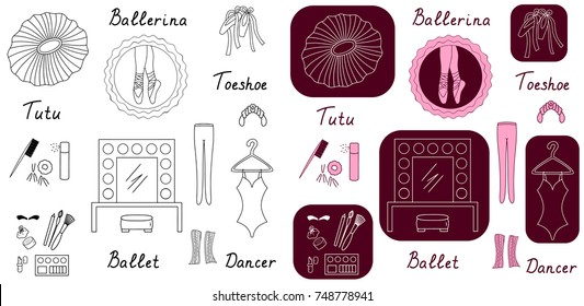 Ukrainian symbols vector national icons set colored illustration sketch  