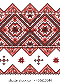Ukrainian towel with ornament in vector