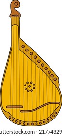 Ukrainian traditional musical instrument bandura. Bandura plucked string musical instrument isolated.Icon vector. The concept of peace in Ukraine. Ukraine simple art. No war. Stand with Ukraine.