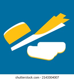 Ukrainian traditional still life blue yellow color theme. Icon vector. The concept of peace in Ukraine. Illustration for design and web. Ukraine simple art. No war. Stand with Ukraine.