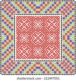Ukrainian vector pattern for embroidery cross decoration and paper media