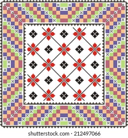 Ukrainian vector pattern for embroidery cross decoration and paper media