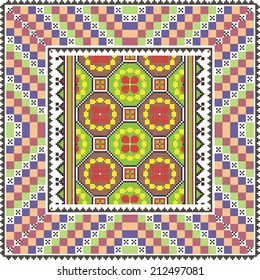 Ukrainian vector pattern for embroidery cross decoration and paper media