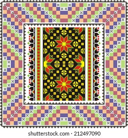 Ukrainian vector pattern for embroidery cross decoration and paper media