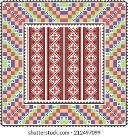 Ukrainian vector pattern for embroidery cross decoration and paper media