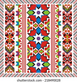 Ukrainian vector pattern for embroidery cross decoration and paper media 