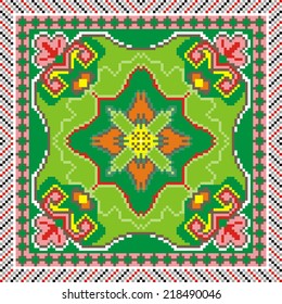 Ukrainian vector pattern for embroidery cross decoration and paper media 