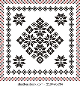 Ukrainian vector pattern for embroidery cross decoration and paper media 