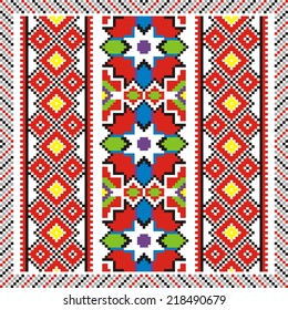 Ukrainian vector pattern for embroidery cross decoration and paper media 