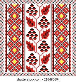 Ukrainian vector pattern for embroidery cross decoration and paper media 