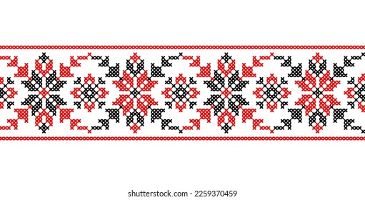 Ukrainian vector pattern. Embroidery cross stitch pattern.