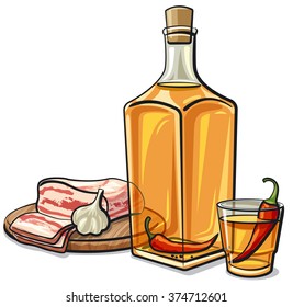 ukrainian vodka with chilly pepper