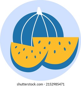 Ukrainian watermelon blue yellow color theme. Icon vector. The concept of peace in Ukraine. Illustration for design and web. Ukraine simple art. No war. Stand with Ukraine. 