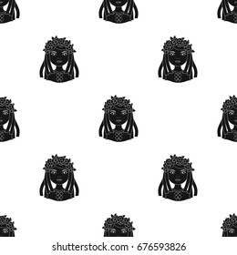 Ukrainian.Human race single icon in black style vector symbol stock illustration web.
