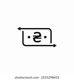 ukranian hrivna currency money transfer send icon sign vector