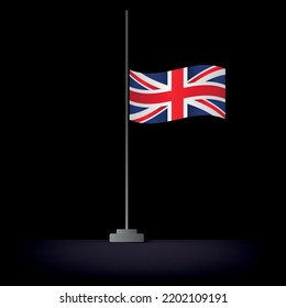 La bandera del Reino Unido hizo una ilustración funeraria. Rip 2022
