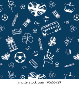 UK-themed seamless pattern - excellent as a gift wrap paper or as individual elements from the design