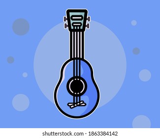 Ukulele 3 Strings Vector Illustration 