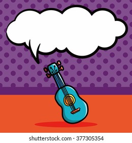 ukulele color doodle, speech bubble