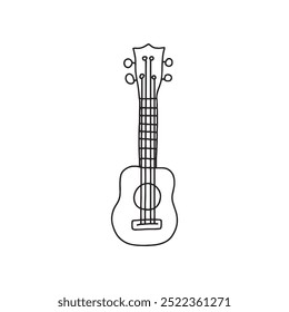 Ukulele en estilo doodle. Vector, sobre un fondo blanco