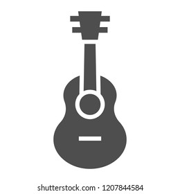 Ukulele glyph icon, music and string, guitar sign, vector graphics, a solid pattern on a white background, eps 10.