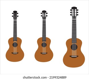 Ukulele and Guitar Vector Illustration