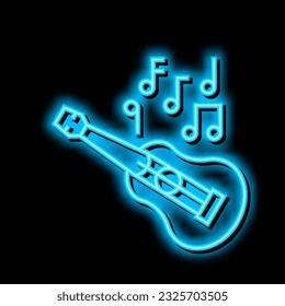 ukulele hawaii musician instrument neon light sign vector. ukulele hawaii musician instrument illustration