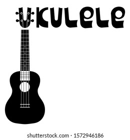 Ukulele Hawaiian guitar. String musical instrument. Simple vector illustration.