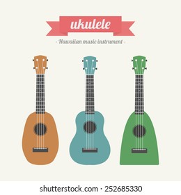 ukulele, hawaiian music instrument, pastel style