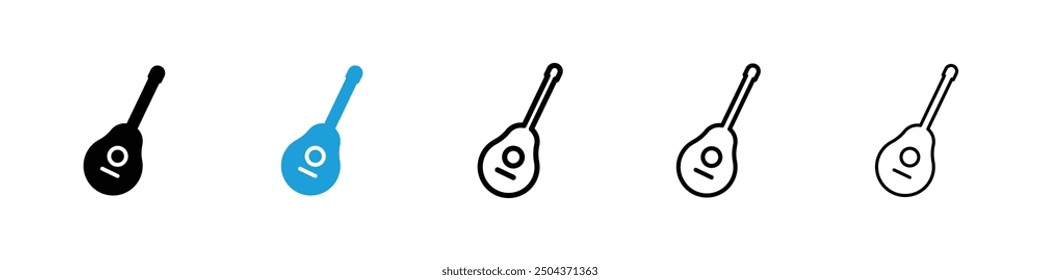 Ukulele icon in black and blue colors